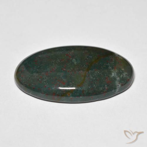 Sanguinaria Verde y rojo natural de 29.91 ct, Ovalada, Opaco