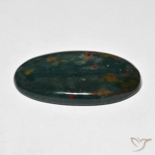 Sanguinaria Verde bosque natural de 27.27 ct, Ovalada, Opaco