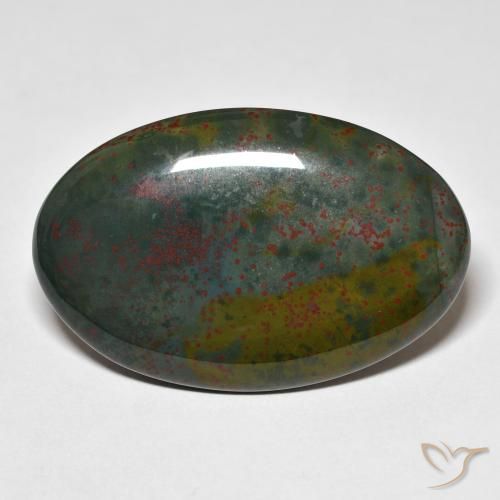 29.70ct Natural Verde y rojo Sanguinaria, Ovalada, Opaco