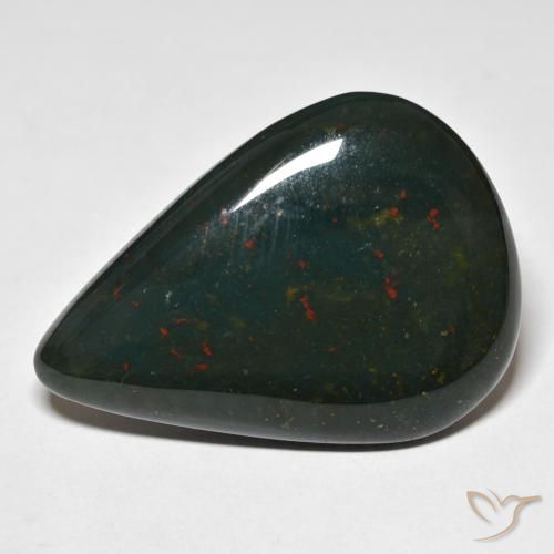 48.11ct Natural Verde oscuro Sanguinaria, En forma de pera, Opaco