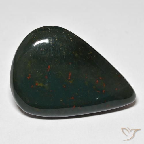 Sanguinaria Verde oscuro natural de 48.11 ct, En forma de pera, Opaco
