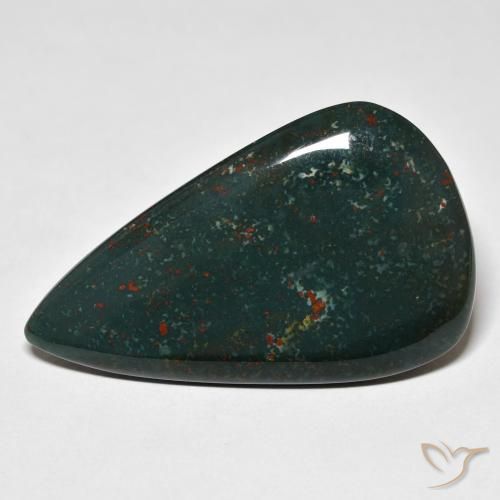 28.05ct Natural Verde oscuro Sanguinaria, En forma de pera, Opaco