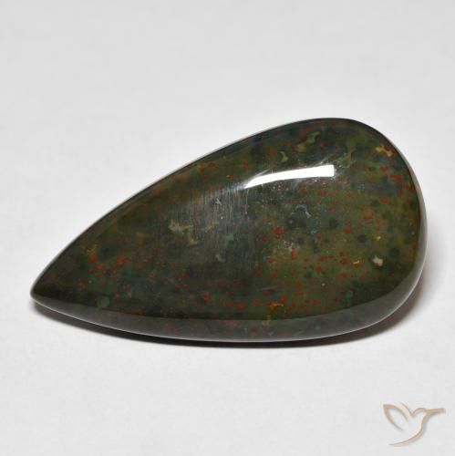 21.91ct Natural Verde y rojo Sanguinaria, En forma de pera, Opaco