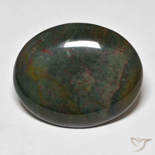 36.25ct Natural Verde y rojo Sanguinaria, Ovalada, Opaco