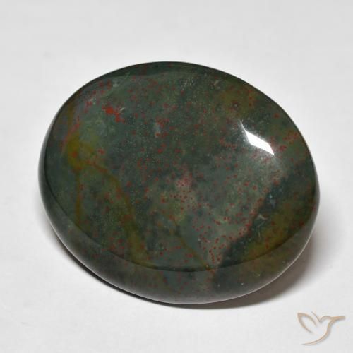 Sanguinaria Verde y rojo natural de 36.25 ct, Ovalada, Opaco
