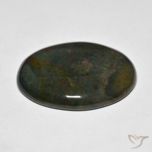 Sanguinaria Verde y rojo natural de 36.25 ct, Ovalada, Opaco