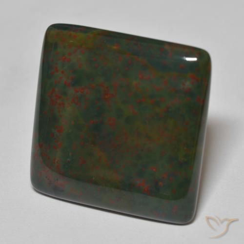 Sanguinaria Verde y rojo natural de 27.72 ct, Cuadrado, Opaco