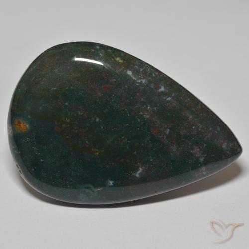 Sanguinaria Verde bosque natural de 67.25 ct, En forma de pera, Opaco