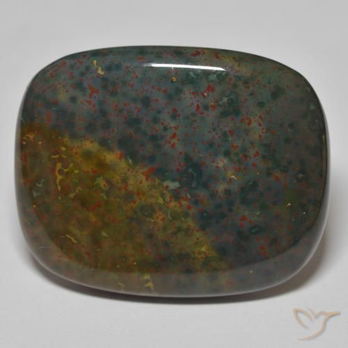36.98ct Natural Verde y rojo Sanguinaria, Forma Cojín, Opaco