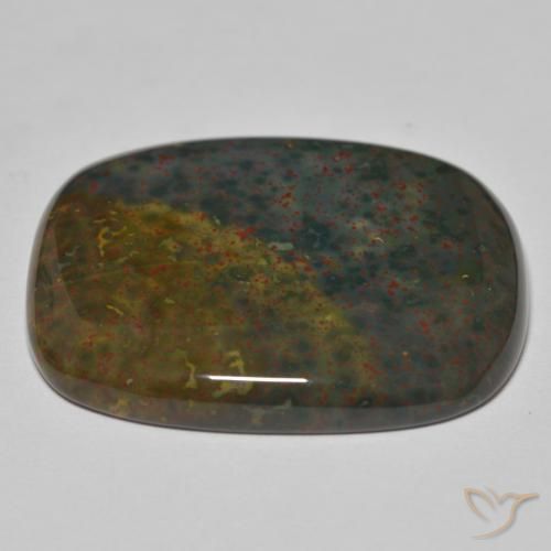 Sanguinaria Verde y rojo natural de 36.98 ct, Forma Cojín, Opaco