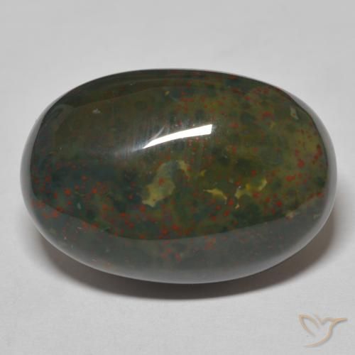 18.18ct Natural Verde con rojo Sanguinaria, Ovalada, Opaco