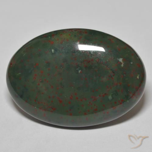 27.94ct Natural Verde con rojo Sanguinaria, Ovalada, Opaco