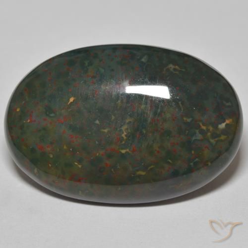 30.21ct Natural Verde con rojo Sanguinaria, Ovalada, Opaco