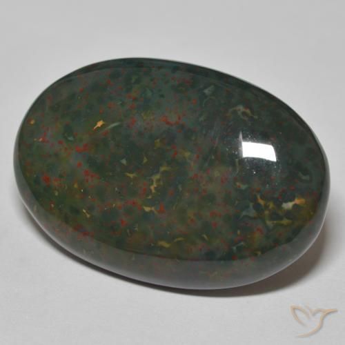 Sanguinaria Verde con rojo natural de 30.21 ct, Ovalada, Opaco