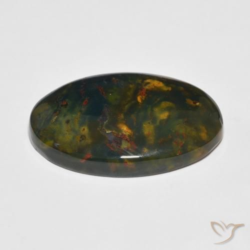 Sanguinaria Multicolor natural de 20.80 ct, Ovalada, Opaco