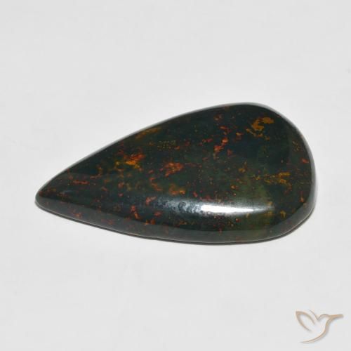 Sanguinaria Multicolor natural de 31.81 ct, En forma de pera, Opaco