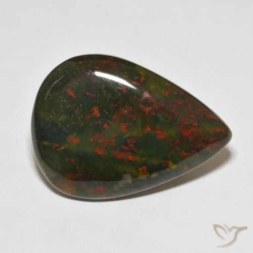 Sanguinaria Multicolor natural de 34.70 ct, En forma de pera, Opaco