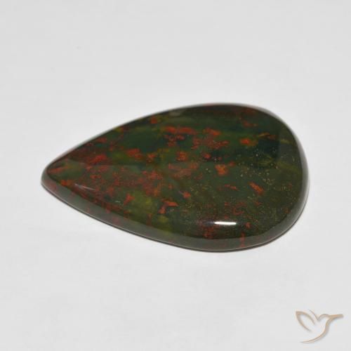 Sanguinaria Multicolor natural de 34.70 ct, En forma de pera, Opaco