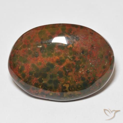 28.08ct Natural Verde y rojo Sanguinaria, Ovalada, Opaco