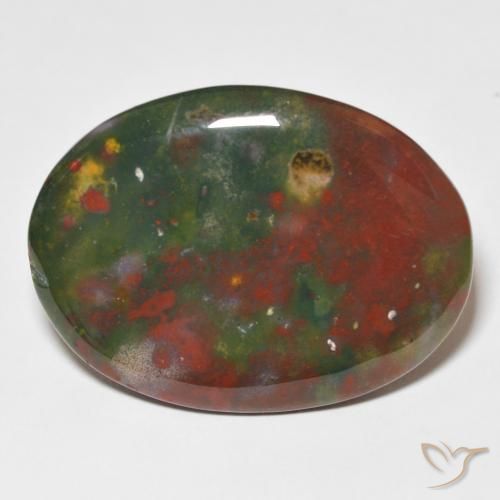23.01ct Natural Verde y rojo Sanguinaria, Ovalada, Opaco