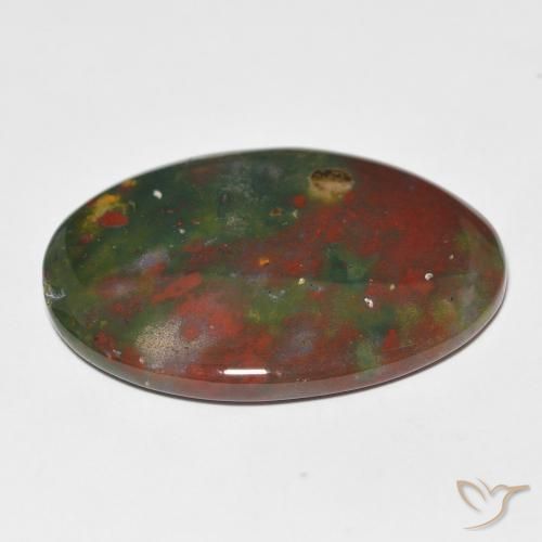 Heliotropo verde natural de 23,01 ct, corte óvalo, opaco