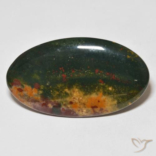 27.37ct Natural Verde y rojo Sanguinaria, Ovalada, Opaco