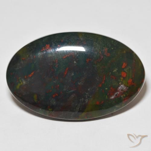 34.27ct Natural Verde y rojo Sanguinaria, Ovalada, Opaco