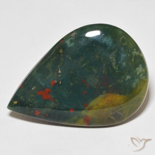 25.40ct Natural Verde y rojo Sanguinaria, En forma de pera, Opaco