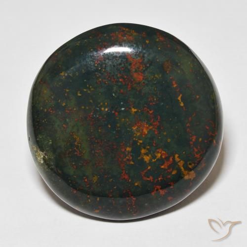 34.68ct Natural Verde y rojo Sanguinaria, Redondo, Opaco