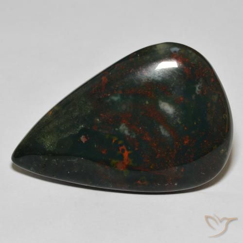 Sanguinaria Verde bosque natural de 46.99 ct, En forma de pera, Opaco