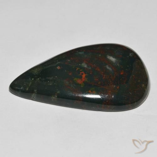 Sanguinaria Verde bosque natural de 46.99 ct, En forma de pera, Opaco