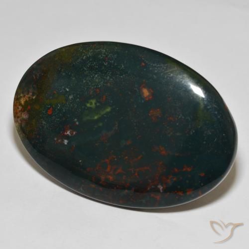 Sanguinaria Verde oscuro natural de 70.16 ct, Ovalada, Opaco