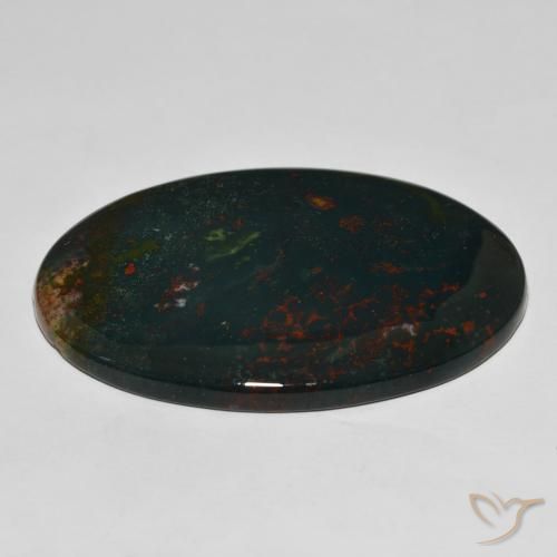 Sanguinaria Verde oscuro natural de 70.16 ct, Ovalada, Opaco