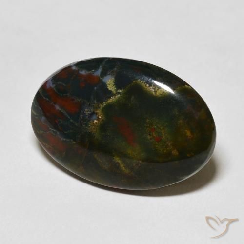 Heliotropo multicolor natural de 16,79 ct, corte óvalo, opaco