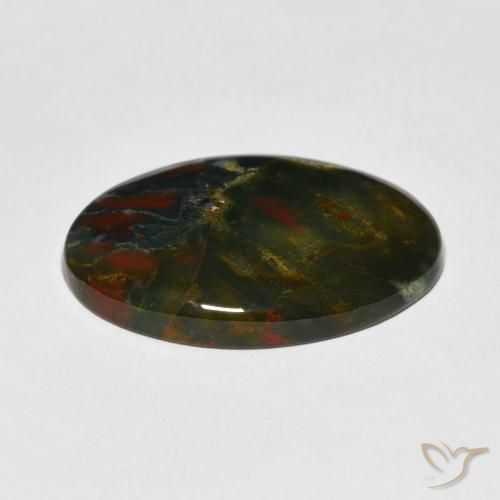 Heliotropo multicolor natural de 16,79 ct, corte óvalo, opaco