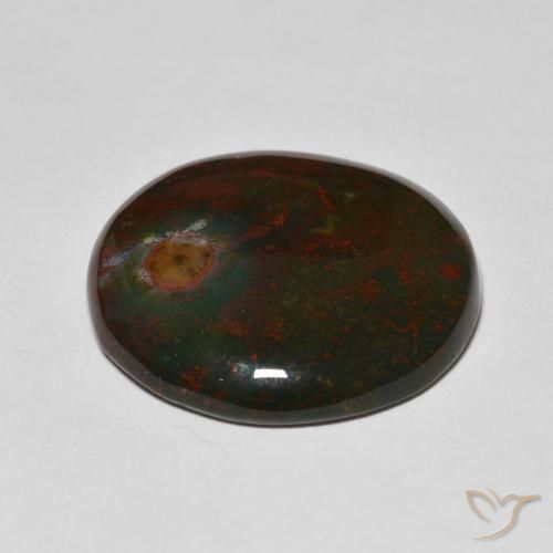 Sanguinaria Verde y rojo natural de 29.21 ct, Redondo, Opaco