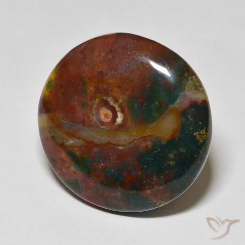 Sanguinaria Multicolor natural de 27.51 ct, Redondo, Opaco