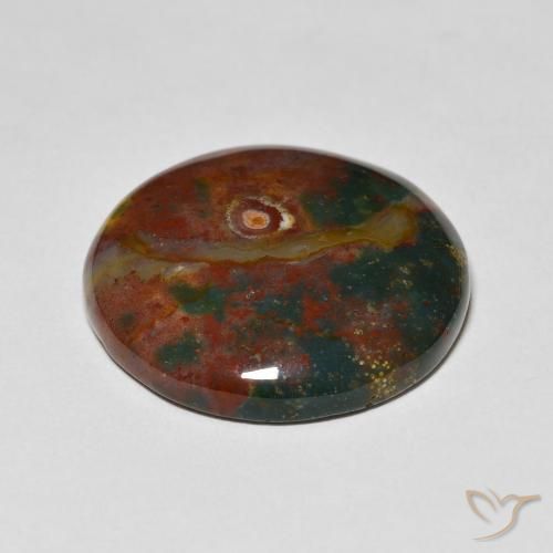 Sanguinaria Multicolor natural de 27.51 ct, Redondo, Opaco