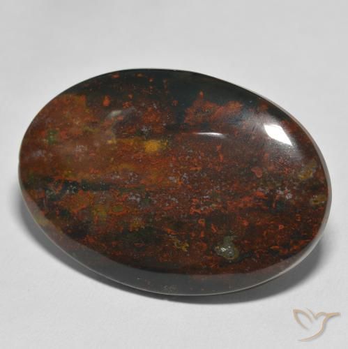Sanguinaria Multicolor natural de 44.08 ct, Ovalada, Opaco