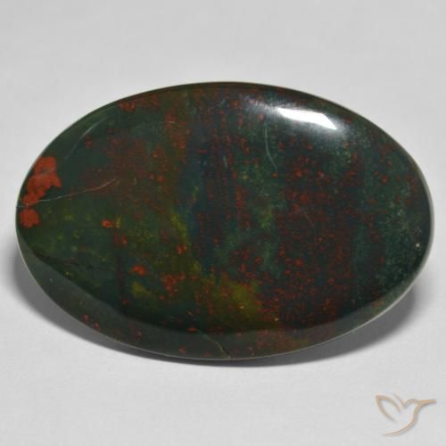 32.64ct Natural Verde y rojo Sanguinaria, Ovalada, Opaco