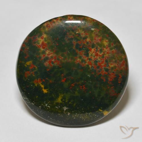 25.91ct Natural Verde y rojo Sanguinaria, Redondo, Opaco