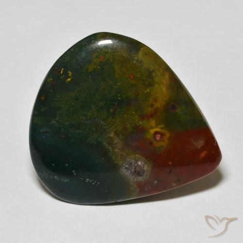 Sanguinaria Verde oscuro natural de 38.95 ct, En forma de pera, Opaco