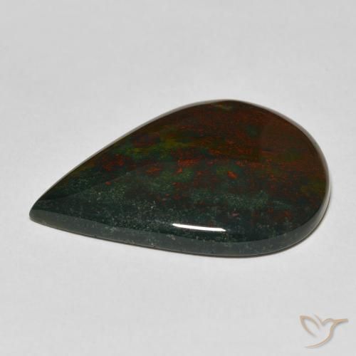 Sanguinaria Verde y rojo natural de 23.05 ct, En forma de pera, Opaco
