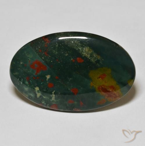 38.07ct Natural Verde oscuro Sanguinaria, Ovalada, Opaco
