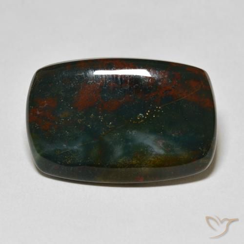 18.75ct Natural Verde oscuro Sanguinaria, Forma Cojín, Opaco