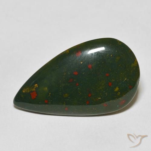 15.48ct Natural Verde y rojo Sanguinaria, En forma de pera, Opaco