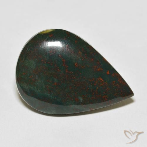 25.50ct Natural Verde y rojo Sanguinaria, En forma de pera, Opaco