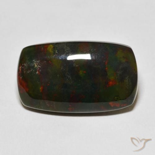 Sanguinaria Verde y rojo natural de 15.98 ct, Corte Cojín, Opaco