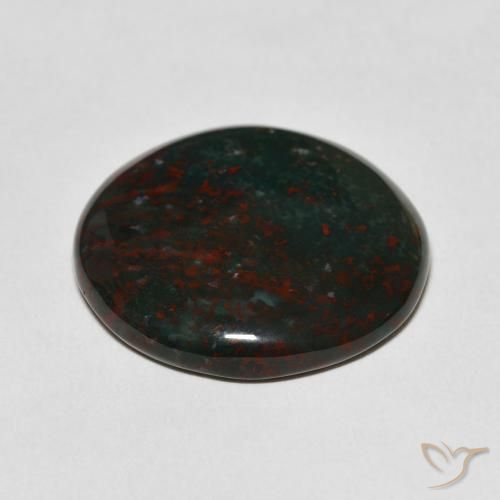 Sanguinaria Verde y rojo natural de 22.52 ct, Redondo, Opaco