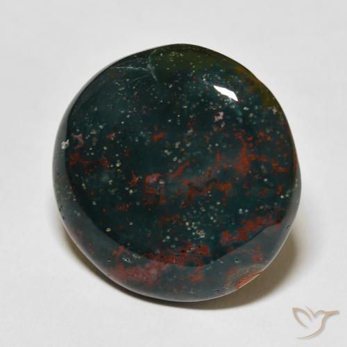 Sanguinaria Verde y rojo natural de 29.09 ct, Redondo, Opaco
